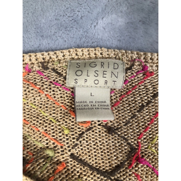 Sigrid Olsen embroidered cardigan size large - Picture 2 of 2